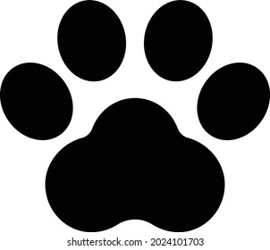 icono plano de glifo vector de huella de gato