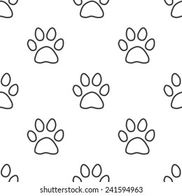 cat footprint, vector seamless pattern, Editable can be used for web page backgrounds, pattern fills  