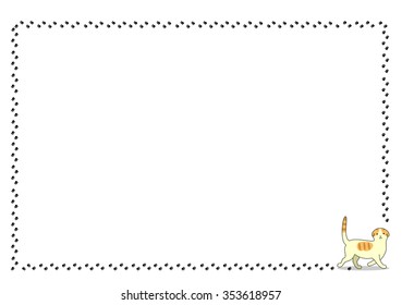 Cat footprints frame