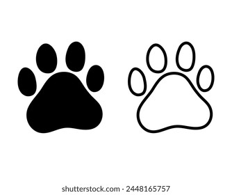 Cat footprints icon vector template illustration logo design in two options. Zoo logo
