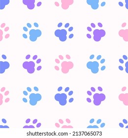 Cat footprints pattern simple vector design Background cream