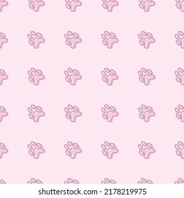 cat footprints seamless background with color and pink background
