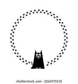 cat frame on white background