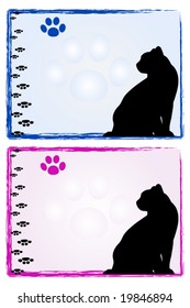 Marcos de gatos, modelo masculino y femenino - Ilustración de mascotas, libro de recortes útil