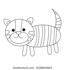 dibujo vectorial infantil divertido de gato
libro de color de contorno
