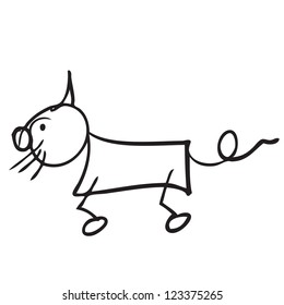 Cat funny doodle