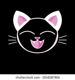 cat funny cat face womens scoop neck art design vector illustration for use in design and print poster canvas