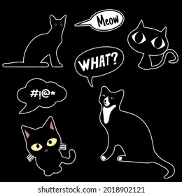 cat funny illustrator vector print poster