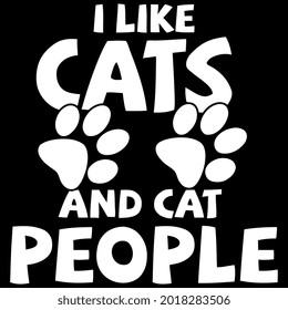 cat funny i like cats and cat people womens art design vector illustration for use in design and print poster canvas