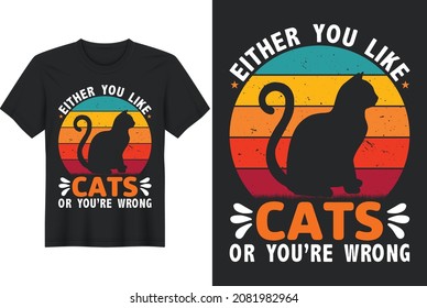 Cat Funny T-shirt Design, Mug Design,  Vector, Template, Cat T-shirt Design