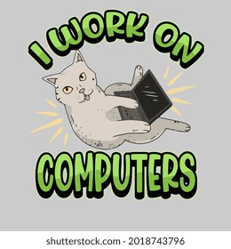 cat funny vector lover dessign