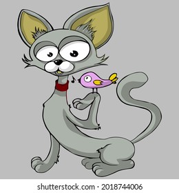 cat funny vector lover dessign