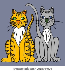 cat funny vector lover dessign