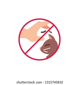 Cat fur, Allergy flat icon, vector sign, colorful pictogram isolated on white. No cat, prohibition symbol, logo illustration. Flat style design