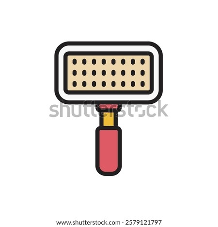 Cat Fur Comb Icon Vector Illustration