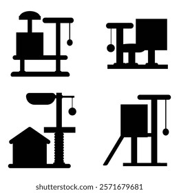 Cat Game Complex Silhouette with Multiple Levels