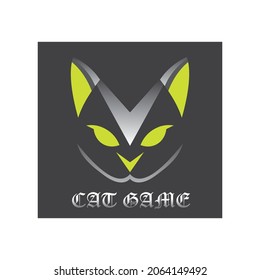cat game mascot cat head logo vector design illustration