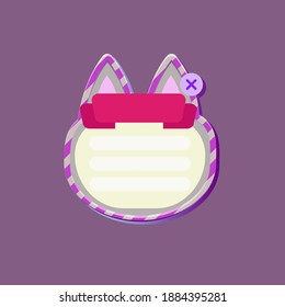 Cat Game UI Purple User Interface For Casual Games Vector Design