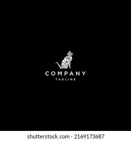 Cat geometric polygonal logo vector icon design template