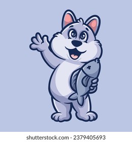 Cat Get Wish Creative Cartoon Illustration
