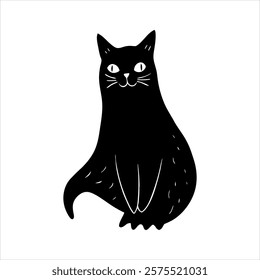 a cat ghost style silhouette design