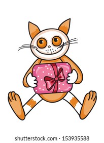 Cat with a gift