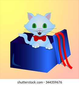 Cat in a gift box