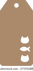 cat gift tag cute pet label animal tag rectangle cutout cat pose heart star butterfly fish design vector decoration