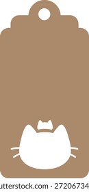 gato presente tag gatinho cara cutout bigodes bonitinho pet label animal tag card design simples vetor ofício