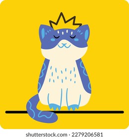 gato con un regalo Caricatura vectorial gato gracioso aislado