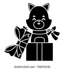 Cat in giftbox