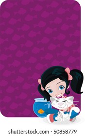 cat and girl