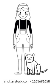 cat and girl design