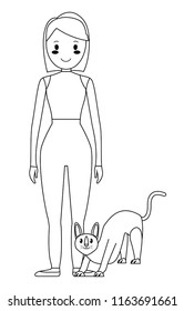 cat and girl design
