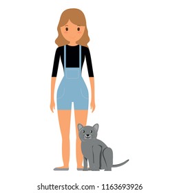 cat and girl design