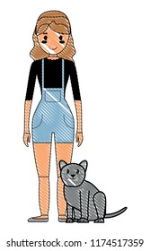 cat and girl design