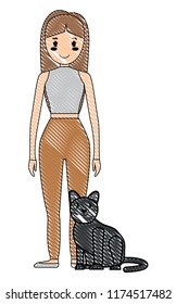 cat and girl design