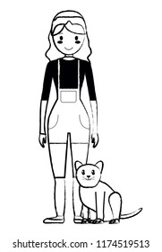 cat and girl design