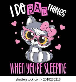 cat girl fluffy cute cats kitty kawaii kitten wo rolled sleeve art best vector design illustration print poster