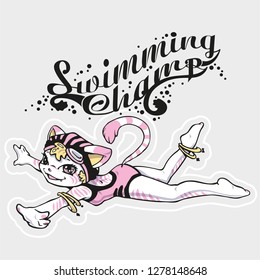 Cat Girl Swimming Champ