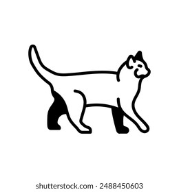 Cat Glyph Icon, Vector illustration