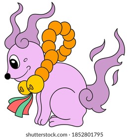 the cat god is sitting. vector illustration of cartoon doodle sticker draw