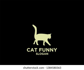 CAT gold with black background logo icon designs vector illustration sign silhouette