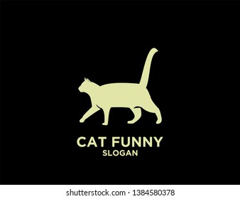 CAT gold with black background logo icon designs vector illustration sign silhouette
