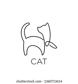 cat gold black color logo line style outline icon designs vector illustration art monoline set simple