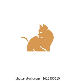 Cat gold logo vector icon template eps,10