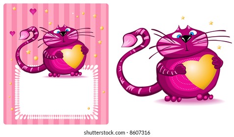 cat with golden heart