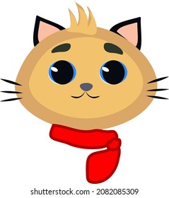 Cat in good mood, illustration, vector, on a white background.