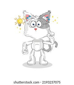 the cat got an idea cartoon. mascot vector