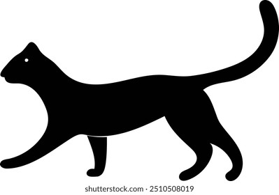 a cat gracefully stretching minimalist   this is a editable eps file vector sellout illustration